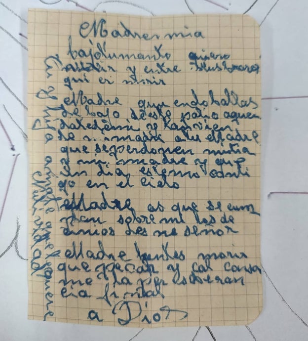 Oración firmada por Natividad