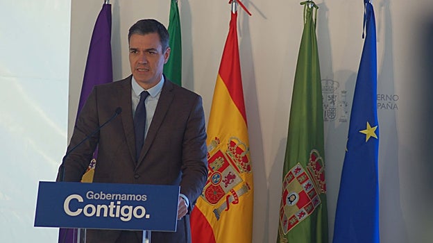 Pedro Sánchez durante la presentación del proyecto