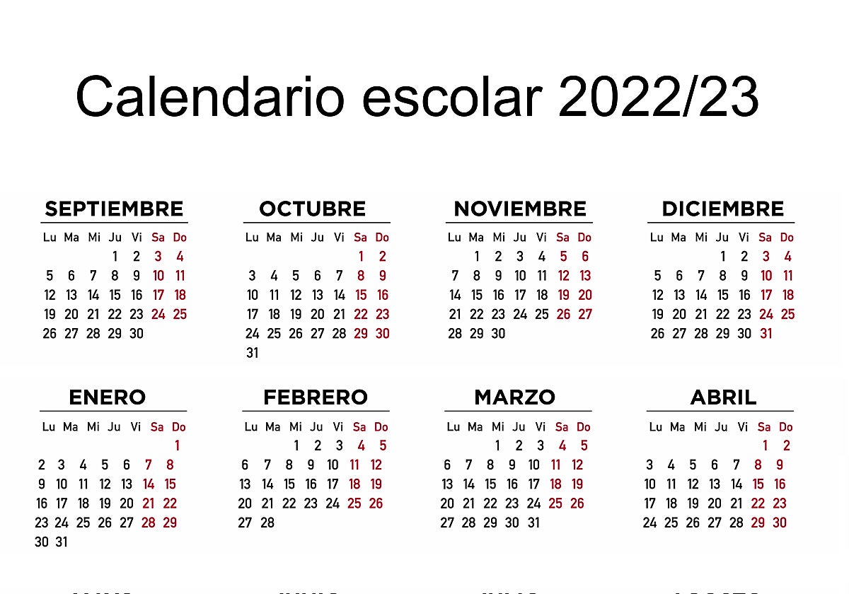 Calendario escolar Andalucía