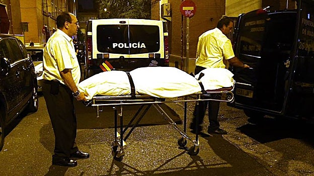 Traslado del cadáver de Richard, el 25 de septiembre de 2016, en Vallecas