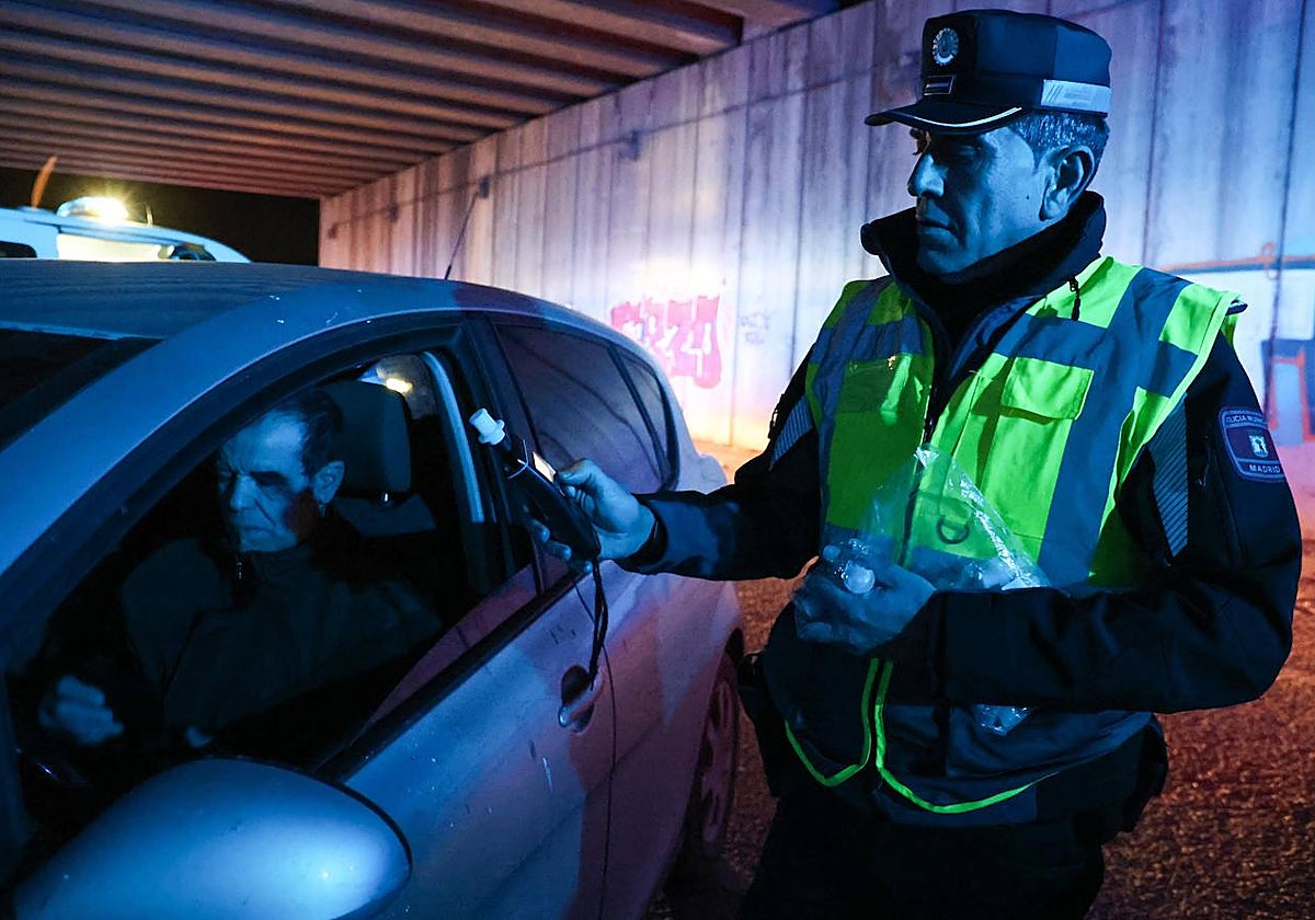 Un reciente control del tráfico de la Policía Municipal de Madrid