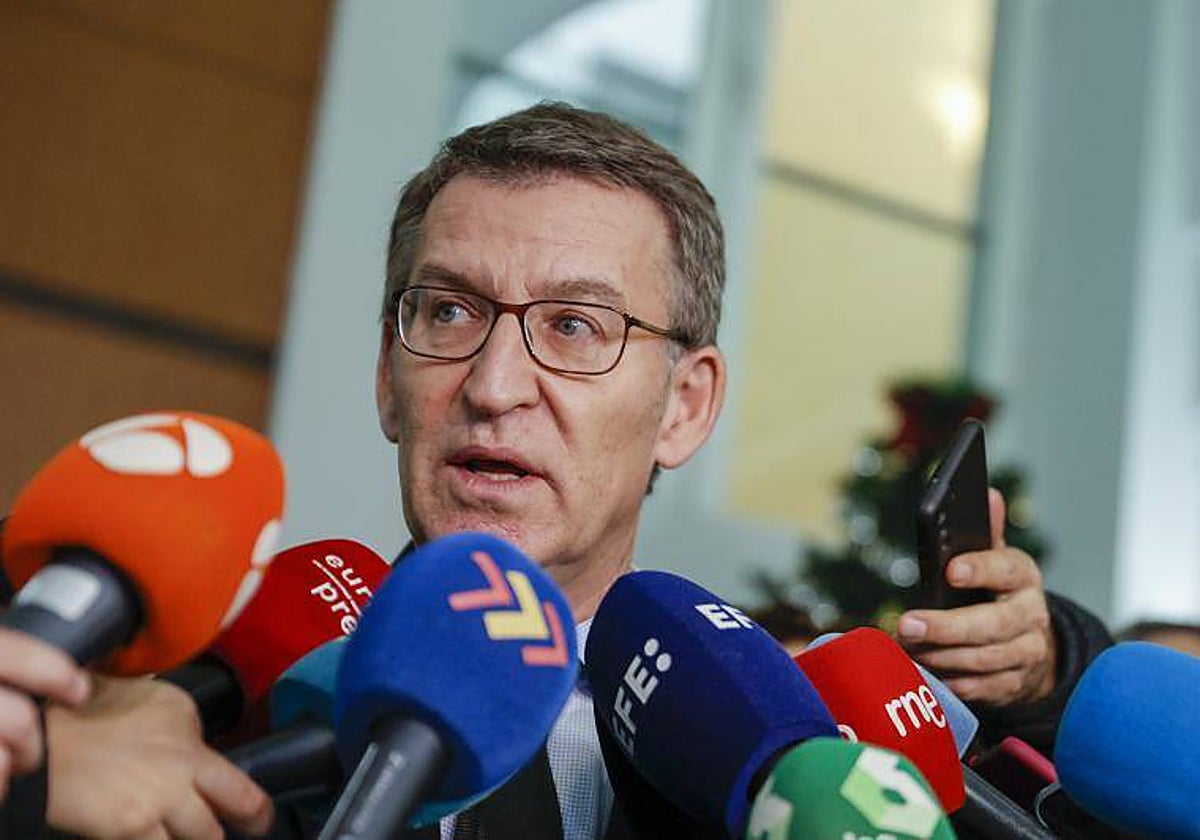 El presidente del Partido Popular, Alberto Núñez Feijóo en Valencia