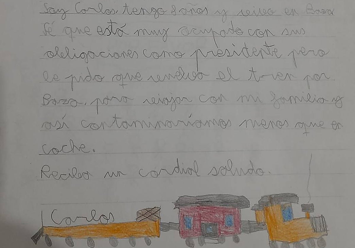 Imagen de una de las cartas enviadas al presidente del Gobierno