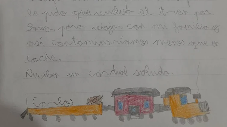 Los niños de Granada mandan más de 300 cartas a Pedro Sánchez para la vuelta del tren a Baza