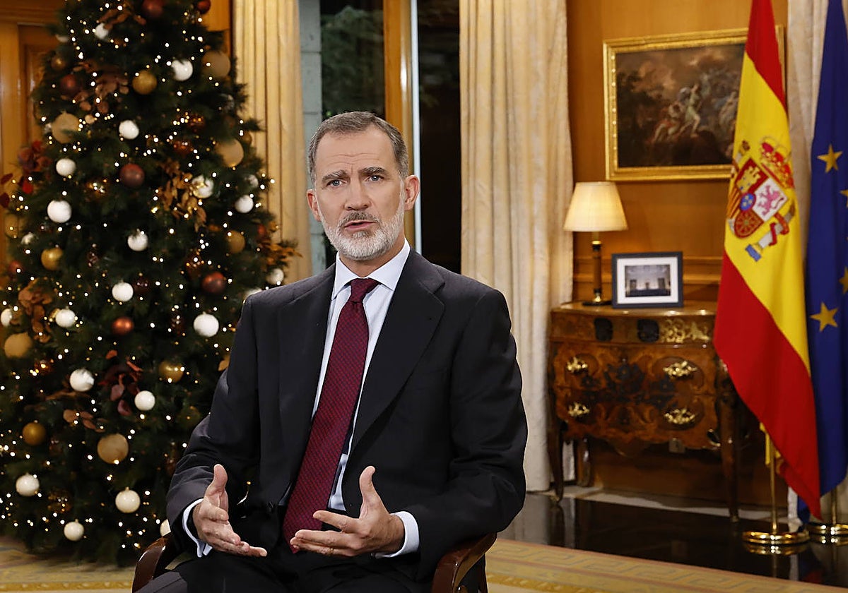 El Rey, en el Salón de Audiencias, durante su discurso