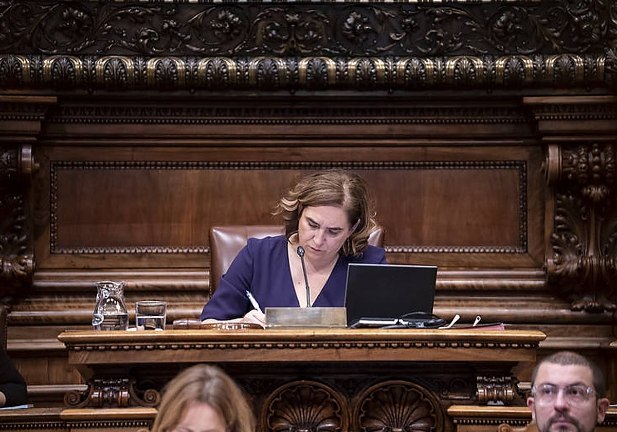 Colau, la semana pasada en el último pleno municipal del año