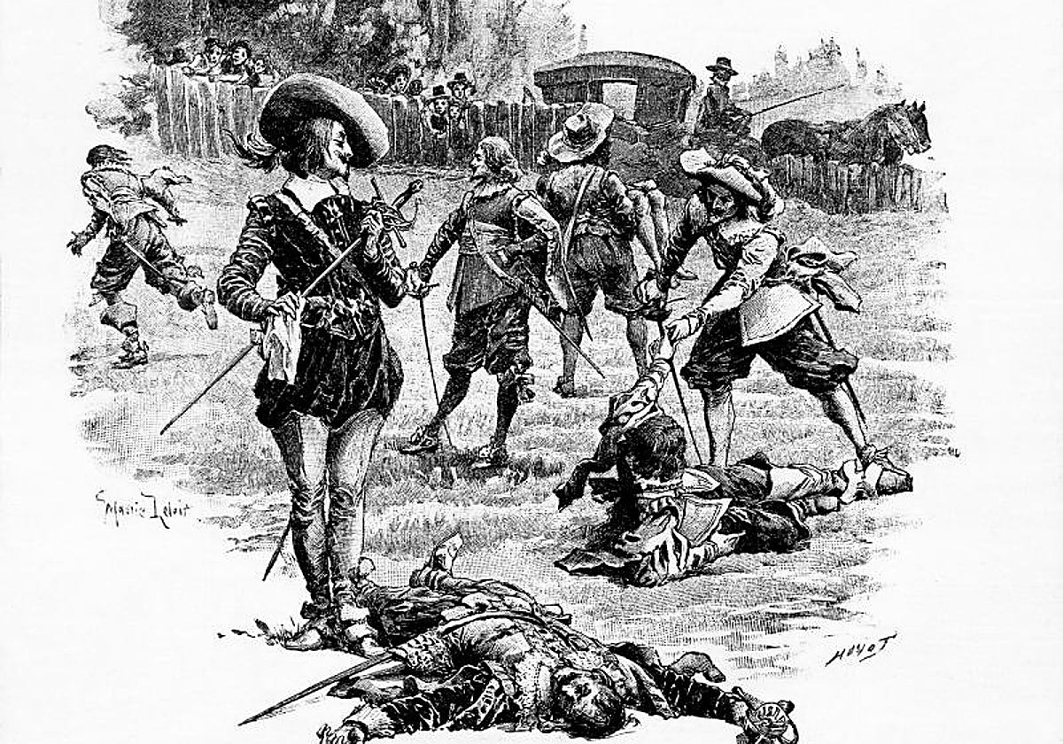 Ilustración de 'Los tres mosqueteros' de Dumas