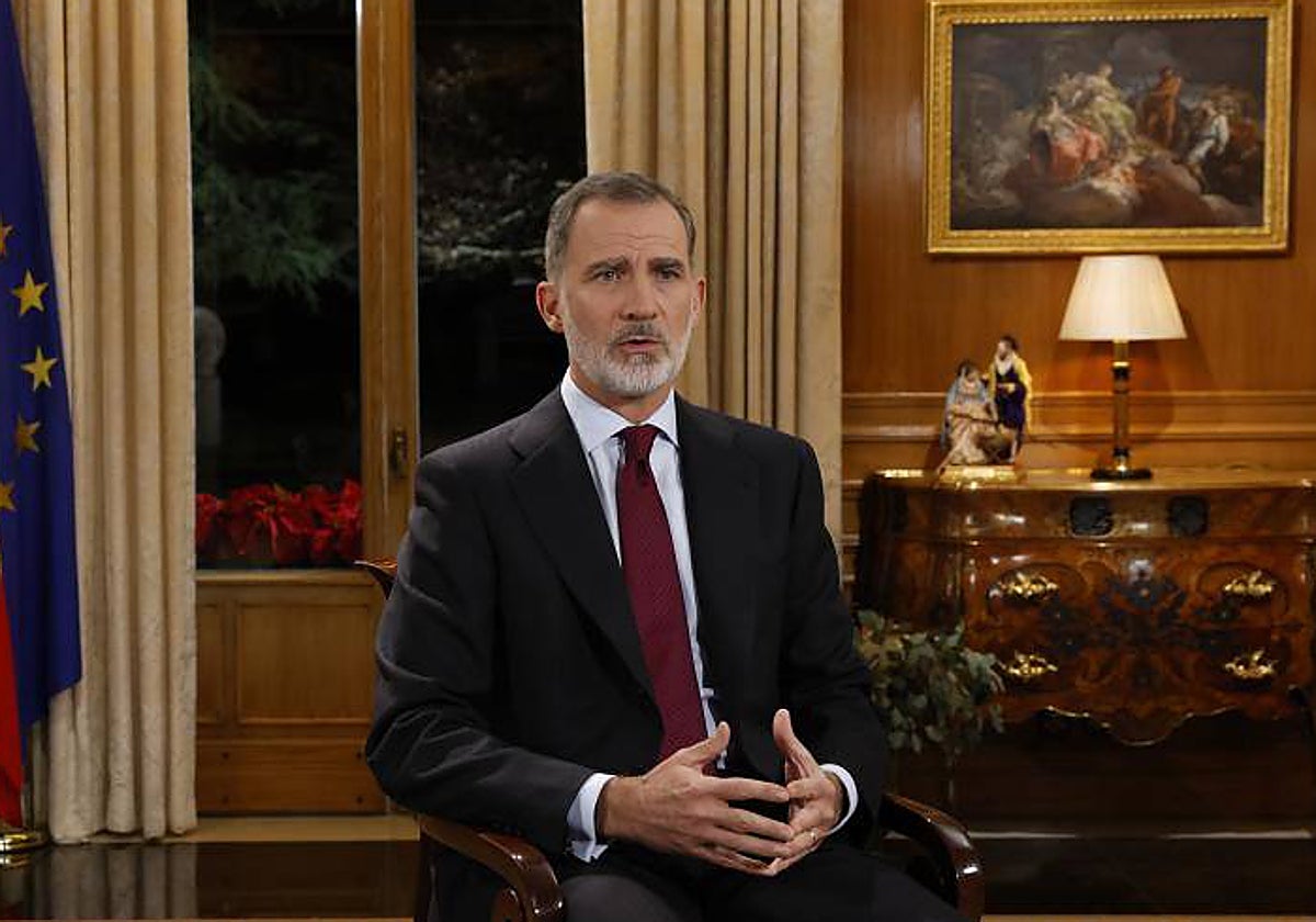 El rey Felipe VI, durante el último discurso de Nochebuena
