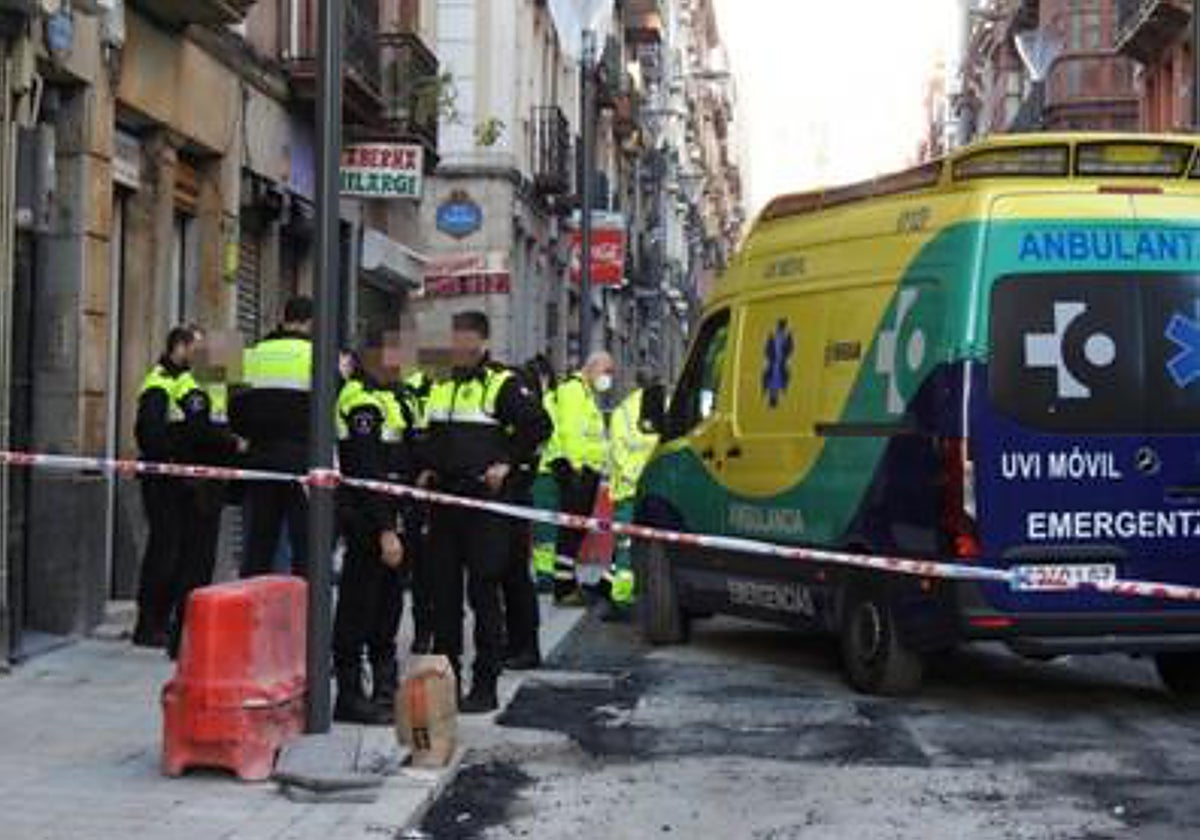 Inmediaciones de la escena del crimen en Bilbao