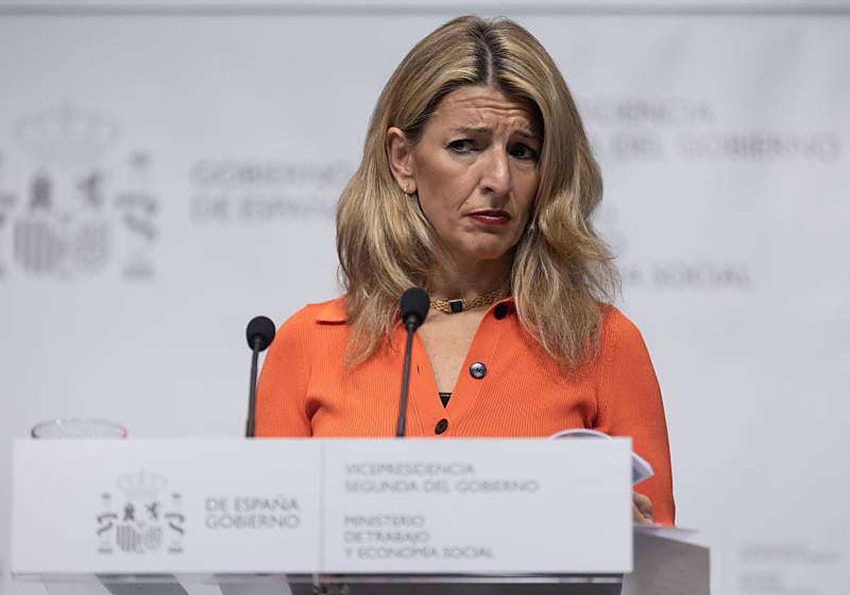 La vicepresidenta segunda del Gobierno, Yolanda Díaz, en una comparecencia reciente