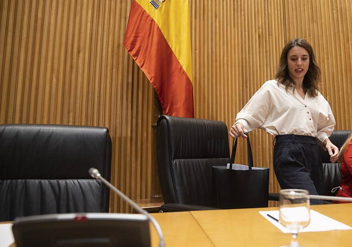 La ministra de Igualdad, Irene Montero, en el Congreso