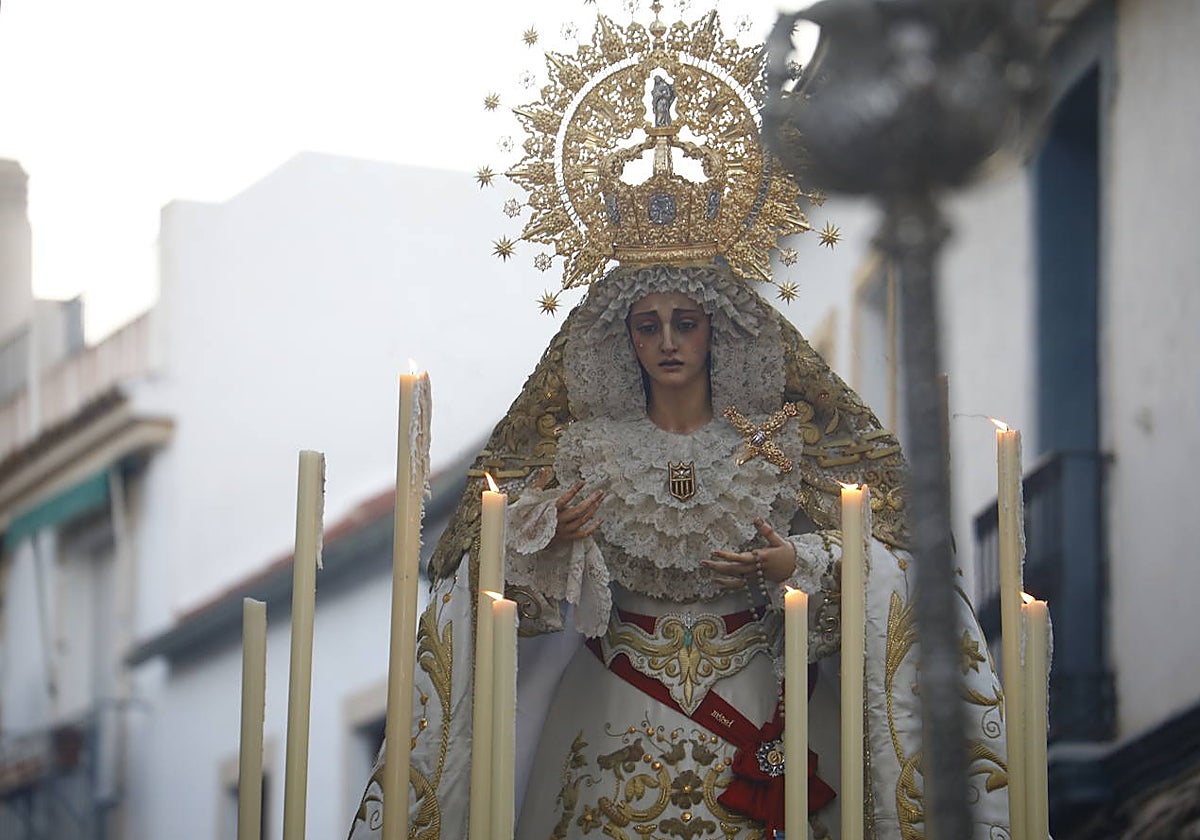 Santa María de la Merced, durante el traslado a su parroquia tras su restauración, en septiembre de 2022
