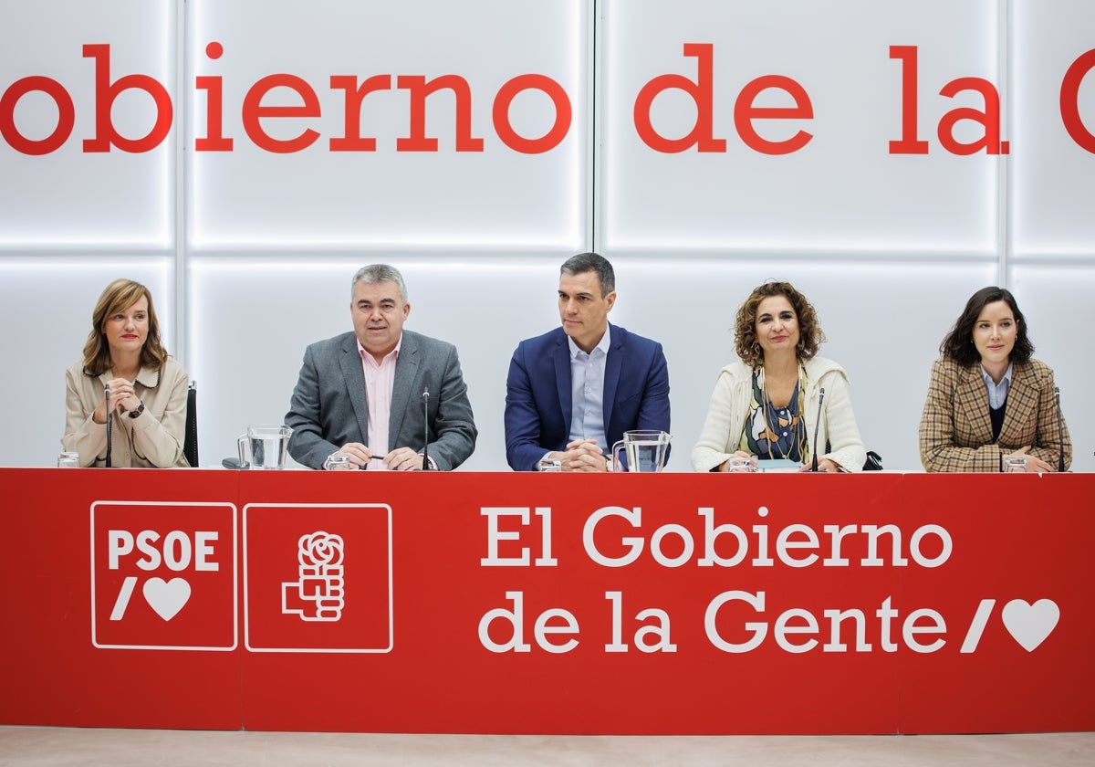 Sánchez, presidiendo este lunes la reunión de la Ejecutiva del PSOE