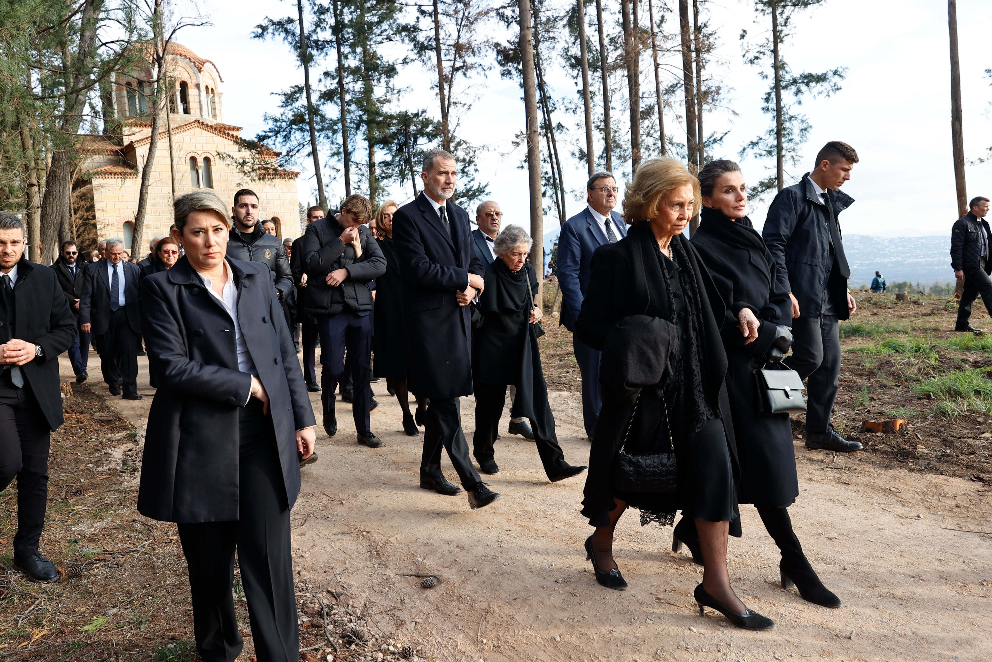 Ceremonia de sepelio del Rey Constantino de Grecia en el cementerio familiar de Tatoi
