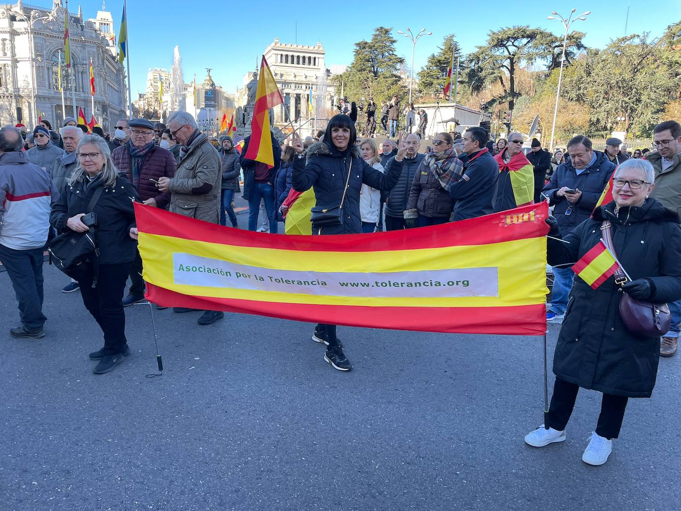 Manifestantes contra el Gobierno