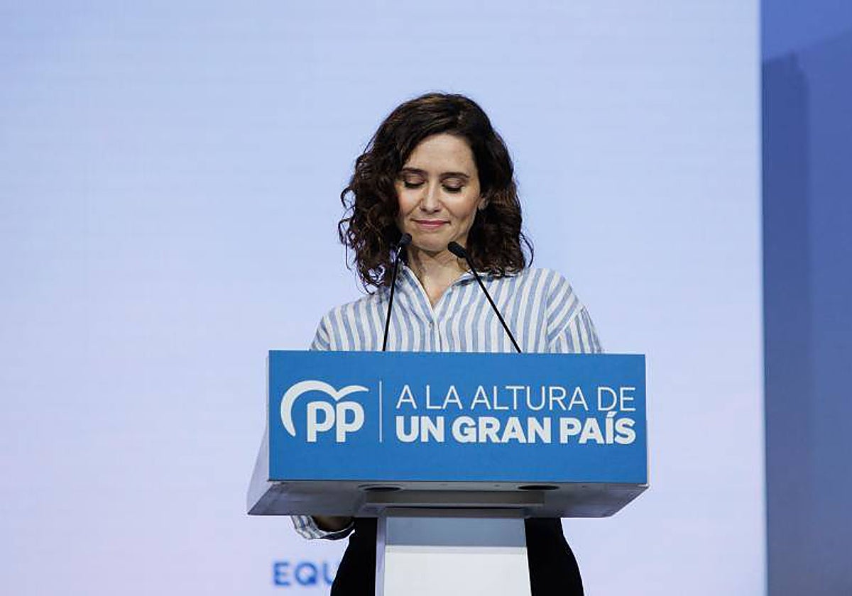 Isabel Díaz Ayuso, en un acto de su partido