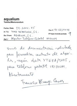 Imagen - Documento de Aqualium firmado por Álvarez-Cascos