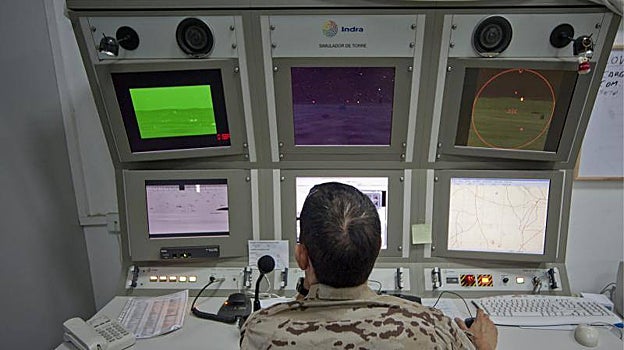 Simulador de torre de carro Leopard, del Ejército de Tierra