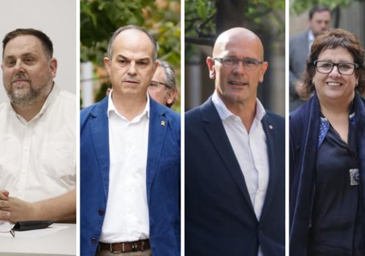 De izquierda a derecha: Oriol Junqueras, Jordi Turull, Raül y Dolors Bassa