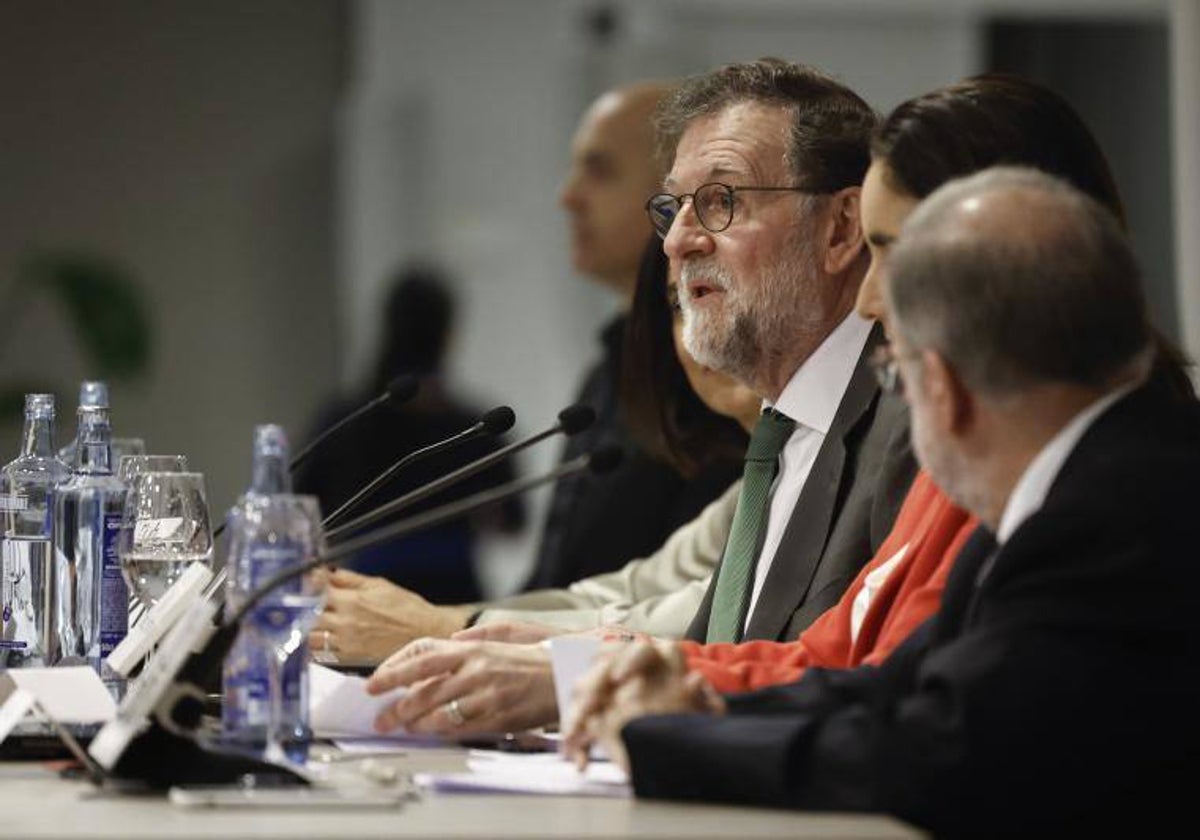 El expresidente del Goibierno Mariano Rajoy, en la presentación del libro 'A propósito de Feijóo«
