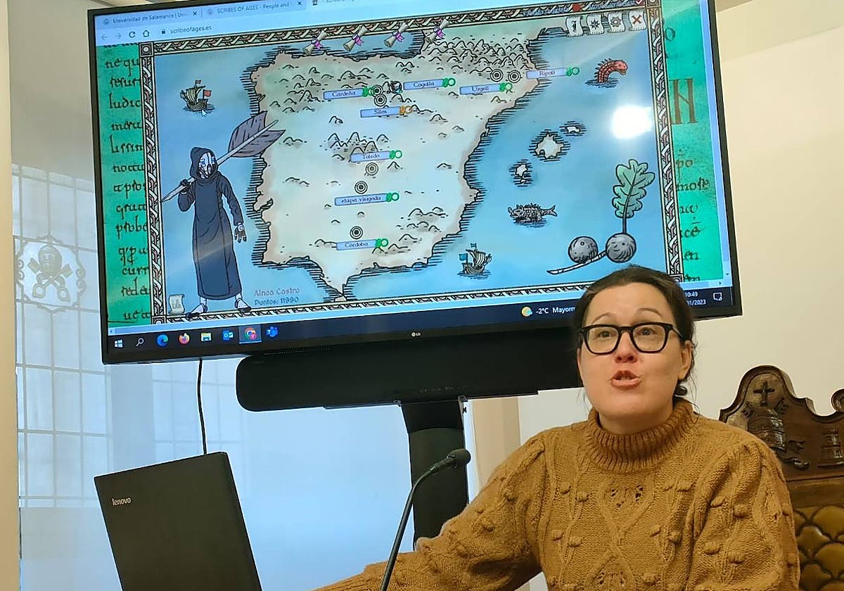 La investigadora Ainoa Castro explica el videojuego
