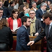 PSC y ERC rematan los «últimos flecos» del acuerdo para aprobar las cuentas de la Generalitat