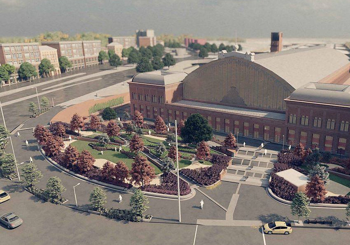 Este será el aspecto que tendrá el espacio frente al vestíbulo principal de la estación de Atocha tras la reforma