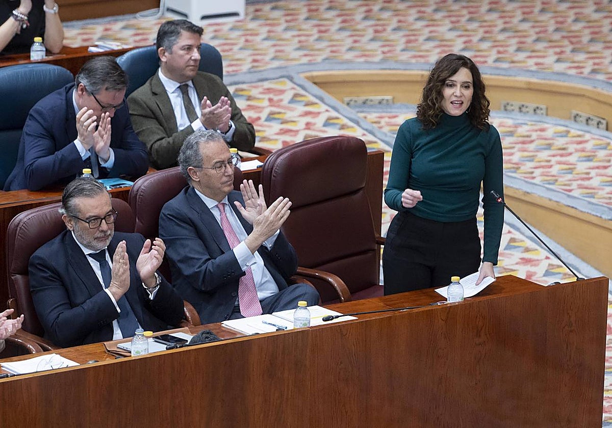 Isabel Díaz Ayuso durante su polémica intervención