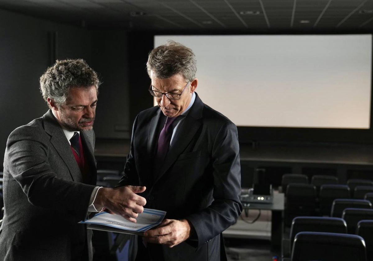 Alberto Núñez Feijóo, en la Escuela de Cinematografía y del Audiovisual de la Comunidad de Madrid
