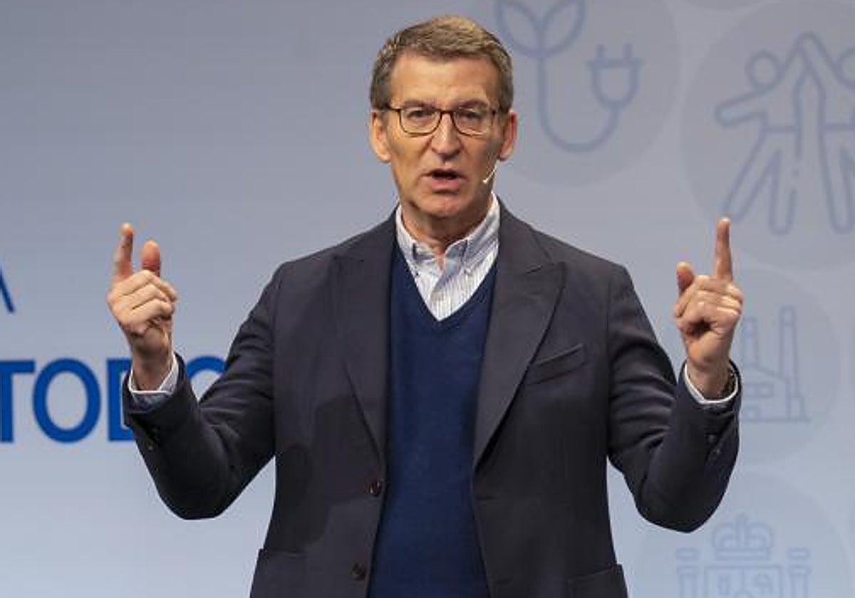 Alberto Núñez Feijóo este viernes en Teruel