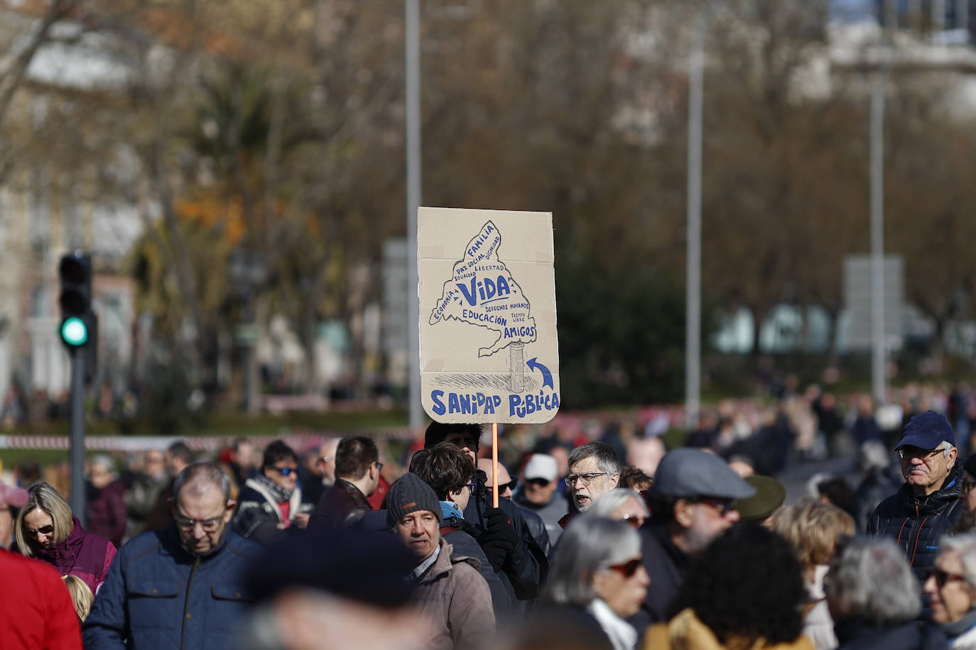 Las imágenes de la manifestación por la sanidad: cuatro columnas al encuentro en Cibeles