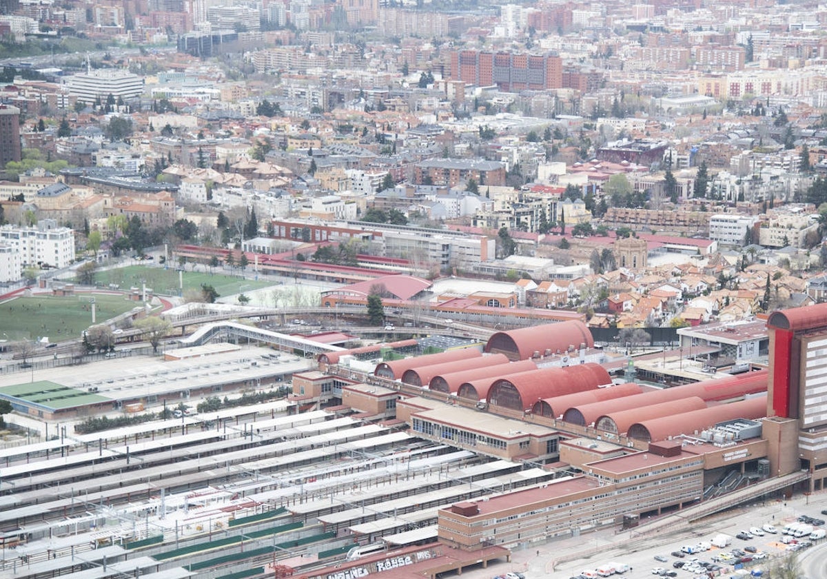 Vista aérea de la estación de Chamartín