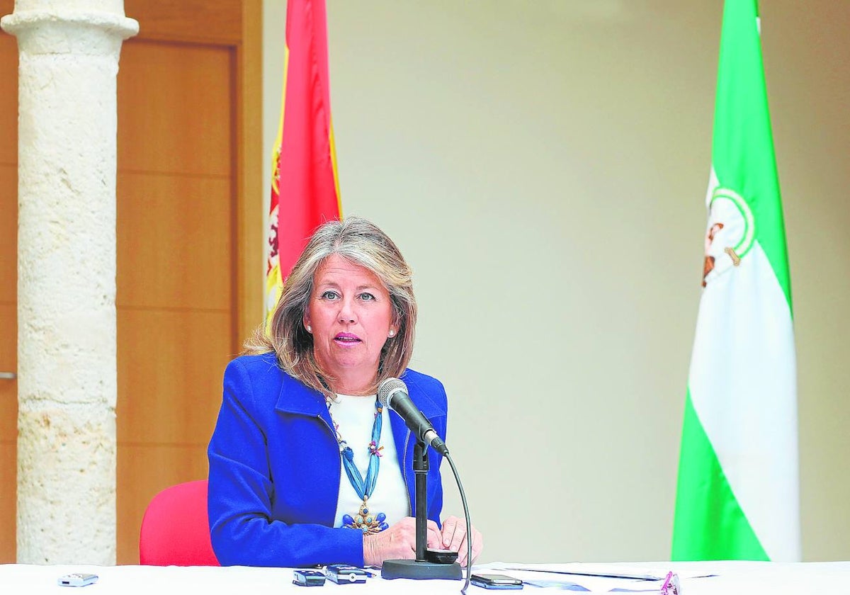 La alcaldesa de Marbella, Ángeles Muñoz, en una comparecencia