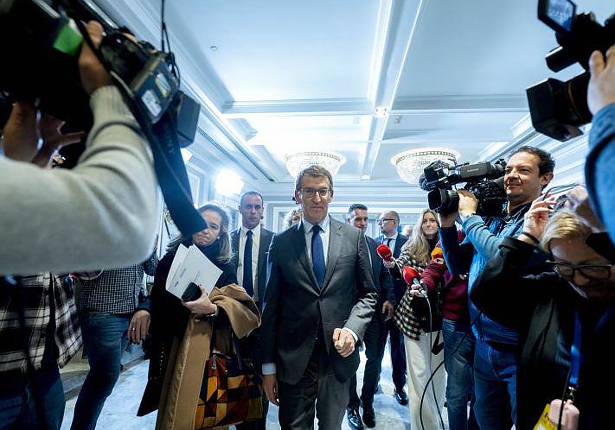 El presidente del PP, Alberto Núñez Feijóo