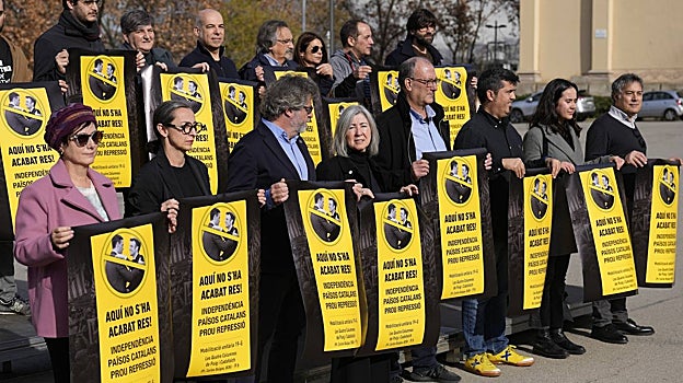 Feliu en la concentración en contra de la cumbre hispanofrancesa del pasado enero