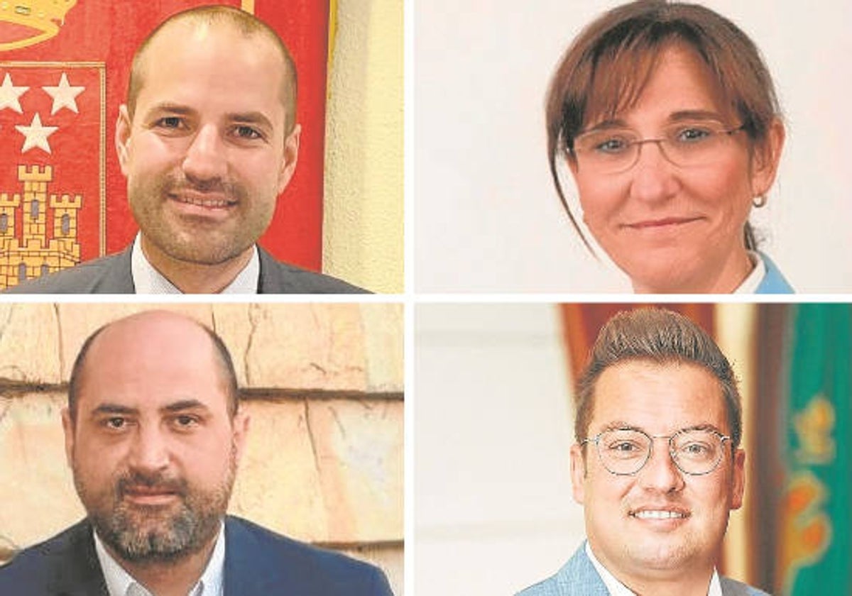 Álvarez Ustarroz, alcalde de Majadahonda; Pérez Quislant, alcaldesa de Pozuelo; García Díaz, primer edil de Colmenar Viejo, y Martín Galán, alcalde de Villaviciosa de Odón