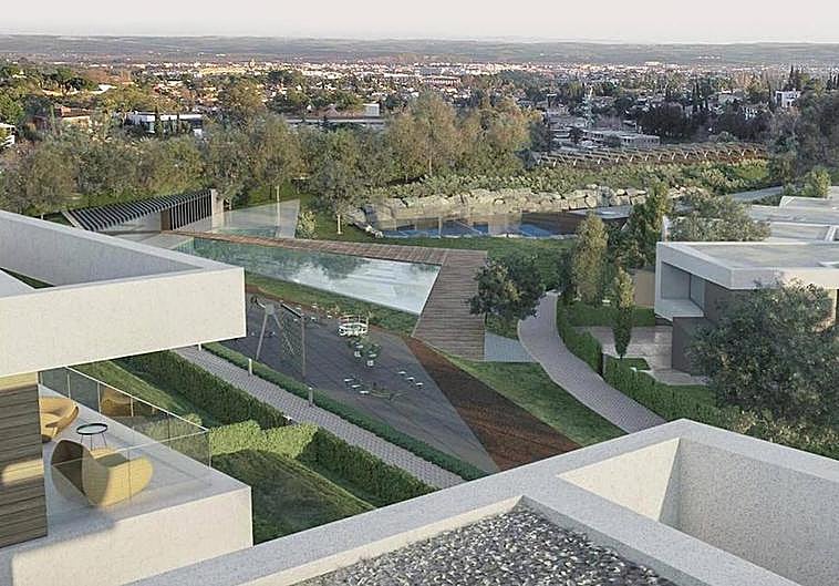 Infografía del complejo residencial Finca Saldaña