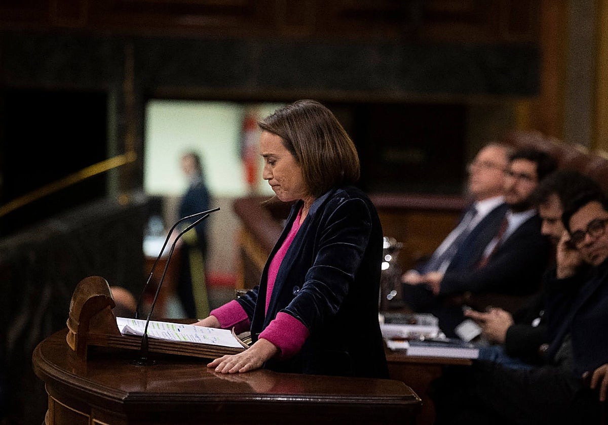 La secretaria general del PP, Cuca Gamarra, en la toma en consideración de la reforma del 'solo sí es sí'