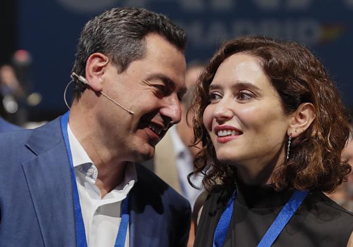 Juanma Moreno e Isabel Díaz Ayuso, en un acto del PP