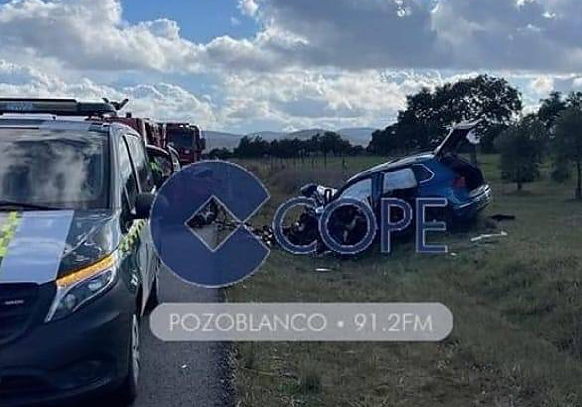 Estado en que quedó uno de los coches siniestrados