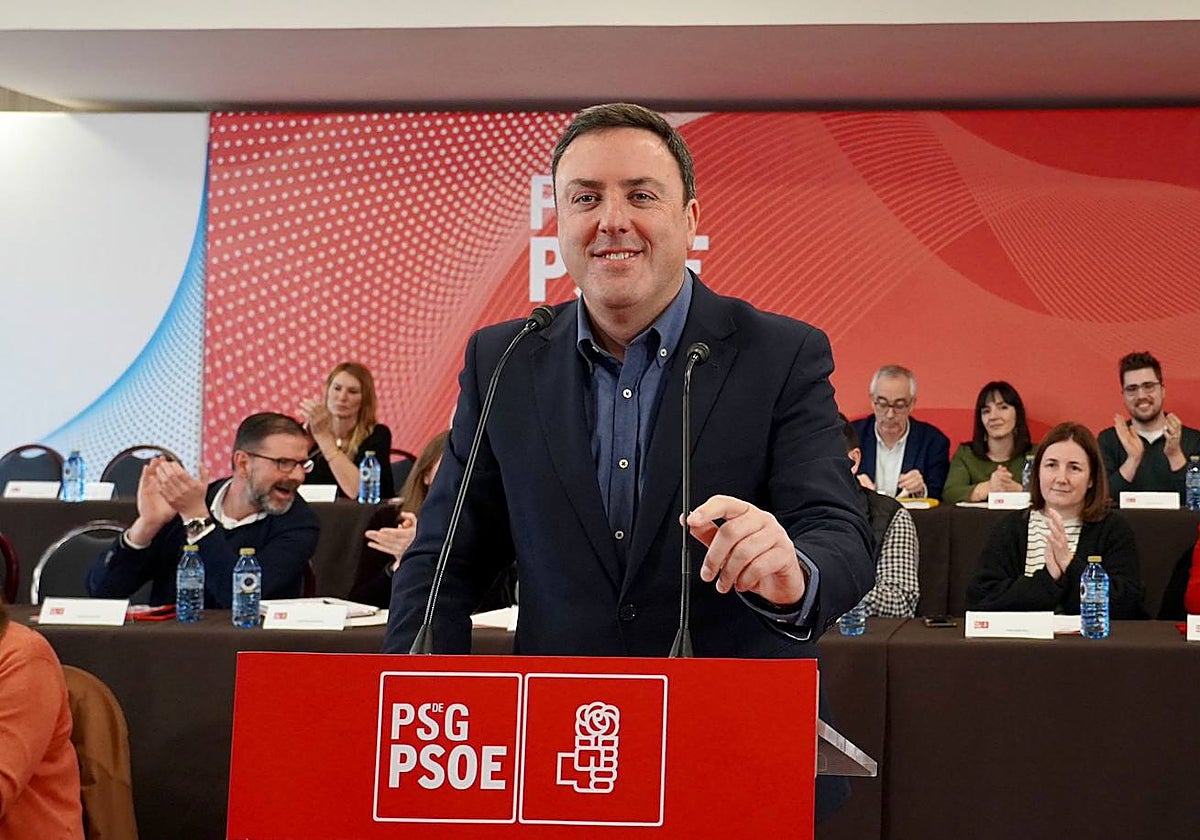 El secretario general del PSdeG, Valentín González Formoso, este sábado en el Comité Nacional del partido