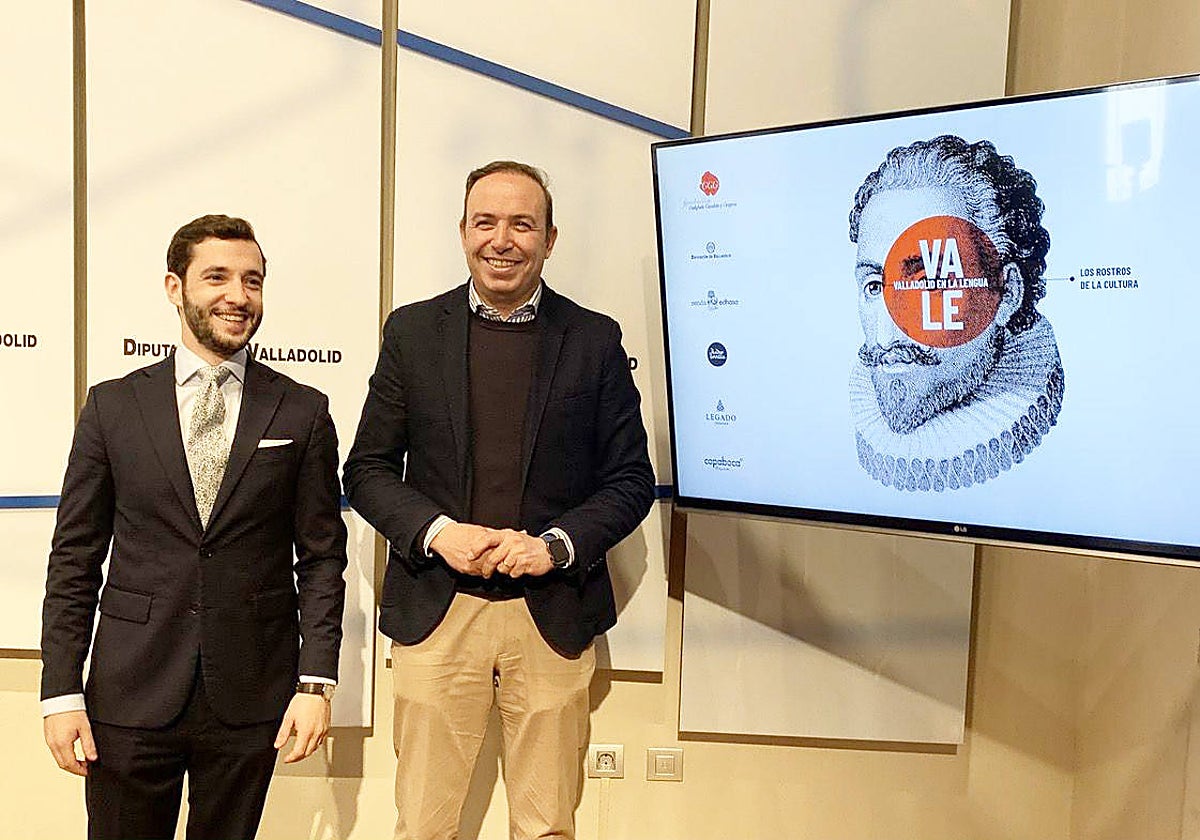 Guillermo Garabito junto al vicepresidente de la Diputación de Valladolid, Víctor Alonso