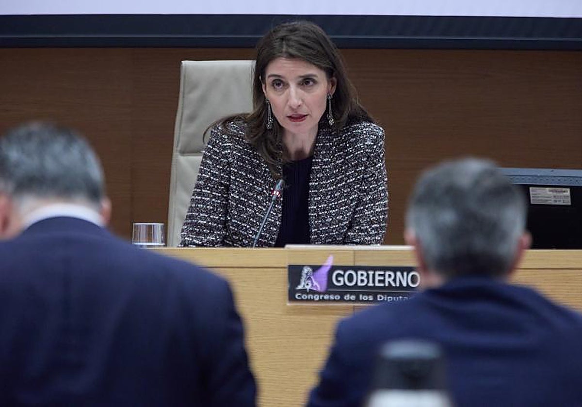 La ministra de Justicia, Pilar Llop, en la Comisión de Justicia del Congreso este jueves