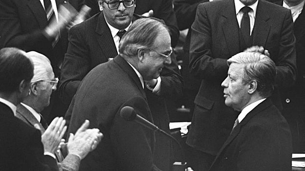 Kohl derrotó a Smichdt en la moción alemana de 1982