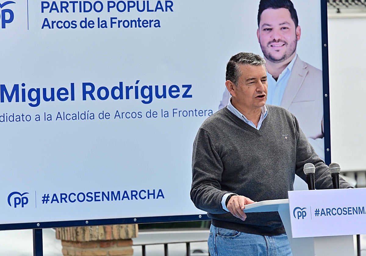 Antonio Sanz, en el acto en el que ha participado este sábado en Arcos de la Frontera
