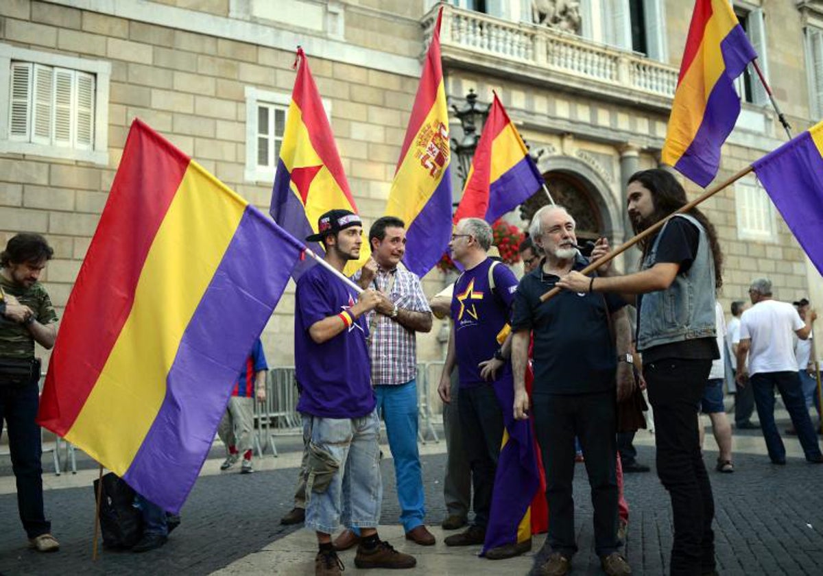 Manifestación contra la Monarquía, en Barcelona