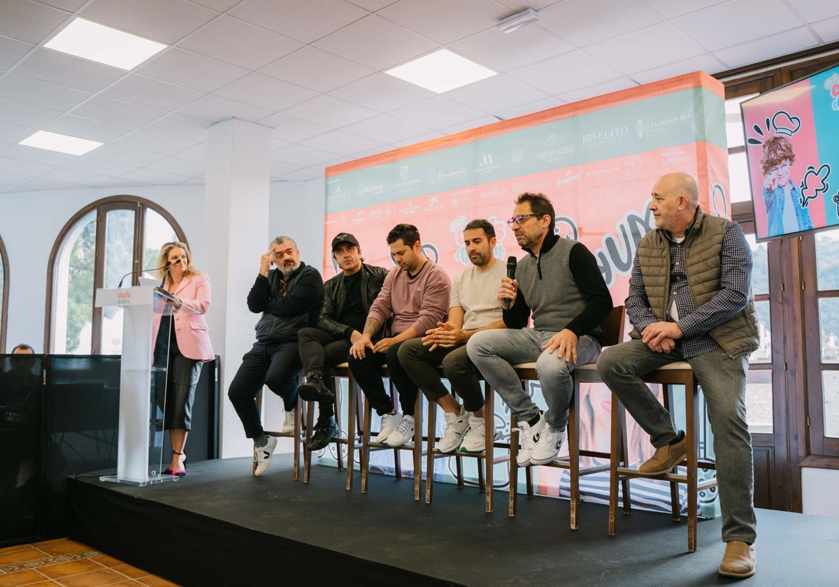 Los representantes de Málaga con estrella Michelin durante la presentación del evento