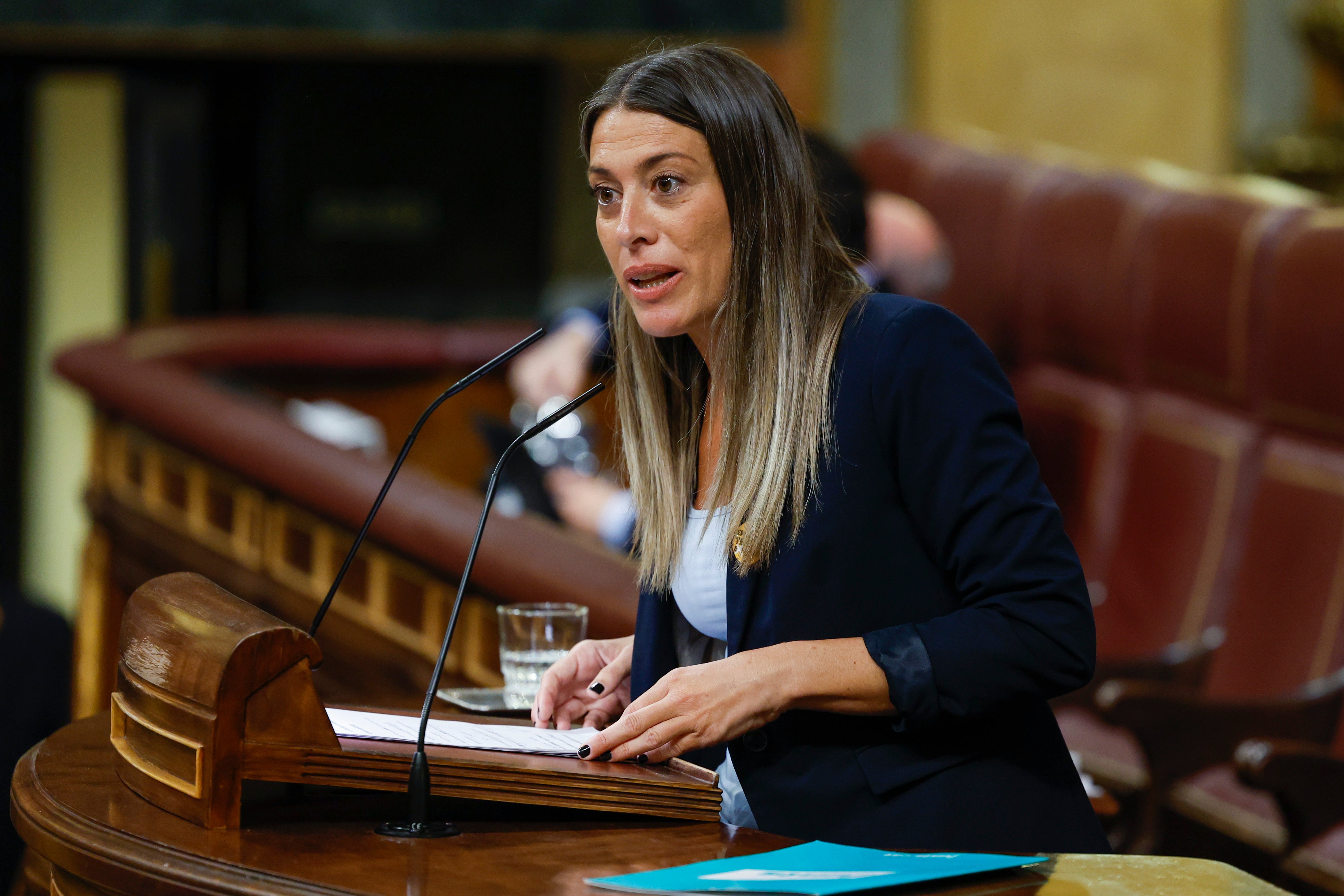La diputada de Junts per Catalunya Míriam Nogueras durante el debate de la moción de censura de VOX contra el presidente del Gobierno, Pedro Sánchez