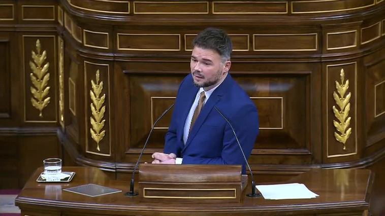 Rufián lamenta que Tamames prefiera una España "facha a roja" y se alíe con los hijos de quienes le encarcelaron