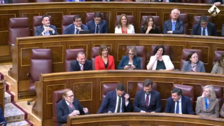 Tamames pide la palabra para interrumpir el discurso de Pedro Sánchez